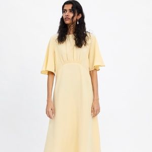 Current Season Zara Yellow Linen Maxi Dress